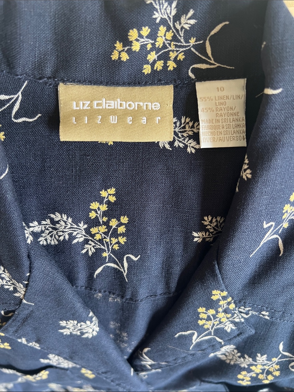 Liz Claiborne Navy Blue Floral Maxi Dress - Picture 3 of 6